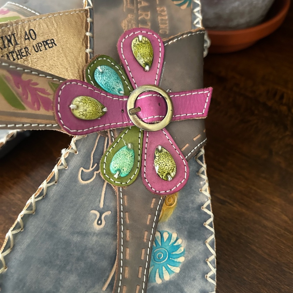 NWOT Spring Step L'Artiste Women's SANTORINI Leather Sandals - Picture 4 of 14